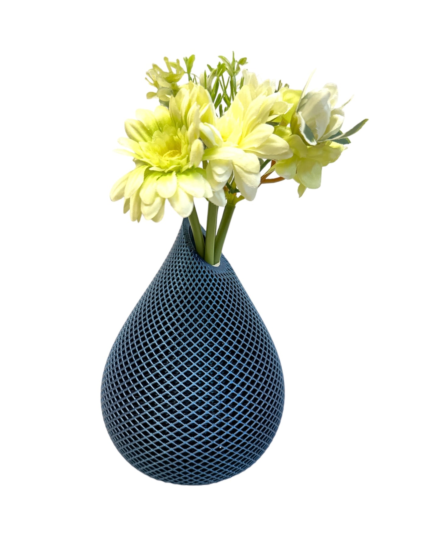 Titanium Blue Decorative Slope Neck Vase