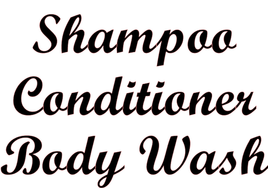 Shampoo Conditioner Body Wash Vinyl Decal Sticker Bundle