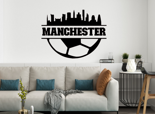 Manchester United or City football wall Decal Vinyl Sticker Wall Words