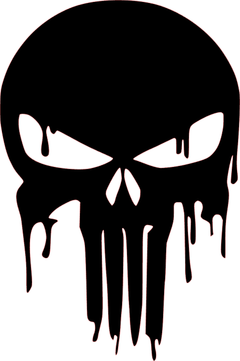 Punisher dripping Skull Car Decal